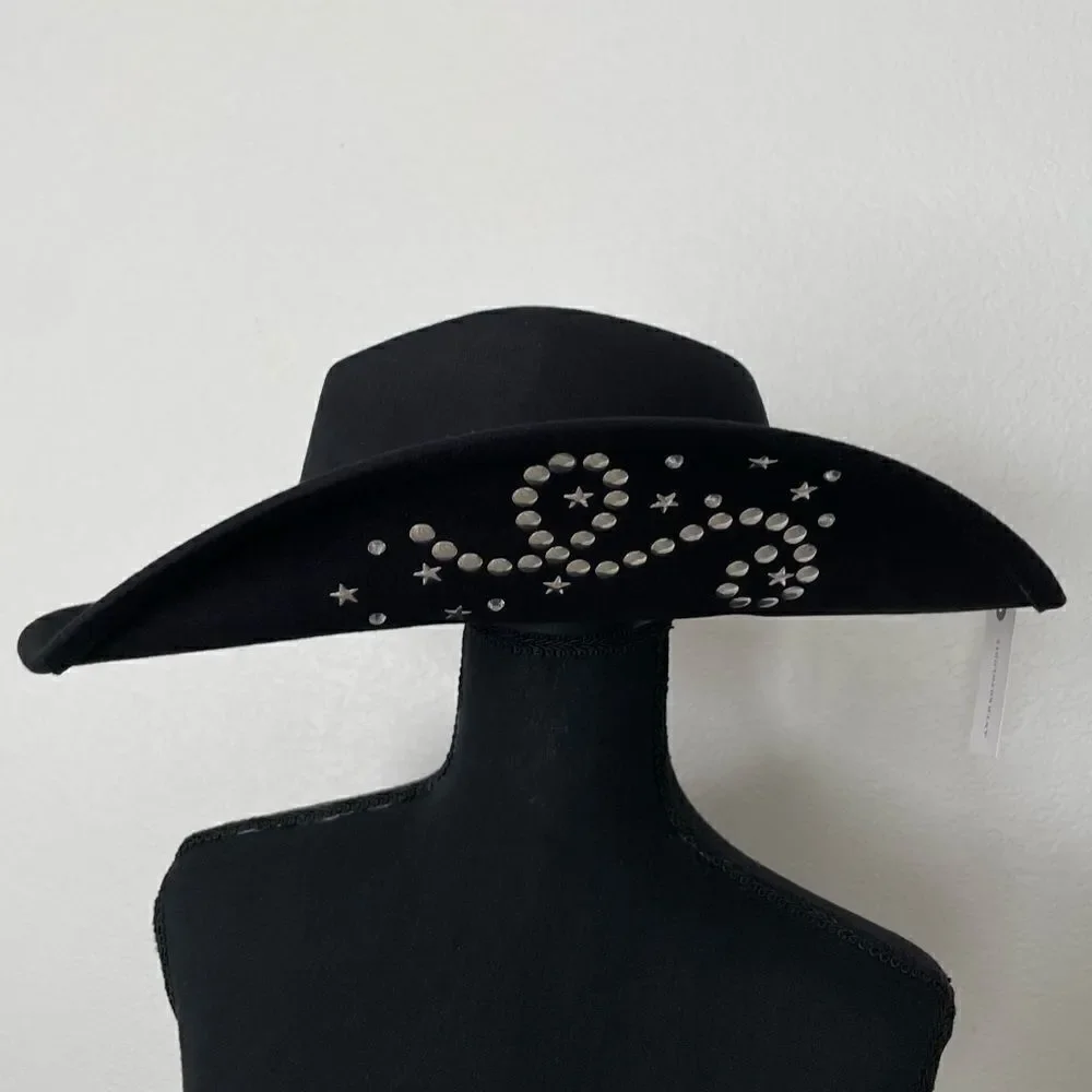 NWT Anthropologie Studded-Brim Rancher Hat
